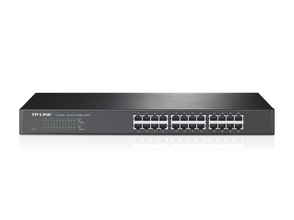 جهاز Switch غير مُدار TP-Link TL-SF1024 Fast Ethernet (10/100) 1U أسود (TL-SF1024 V9) — صورة 1