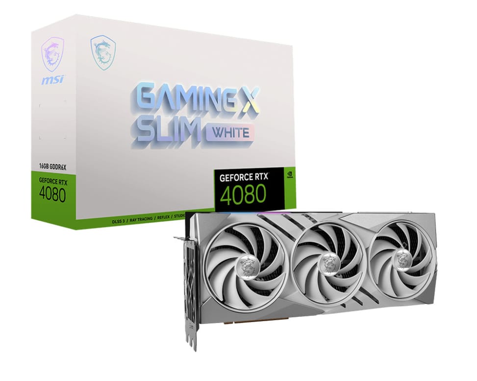 MSI GEFORCE RTX 4080 16GB GAMING X SLIM WHITE carte graphique NVIDIA 16 Go GDDR6X (GEFORCE RTX 4080 16GB GAMING X SLIM WHITE) — image 1