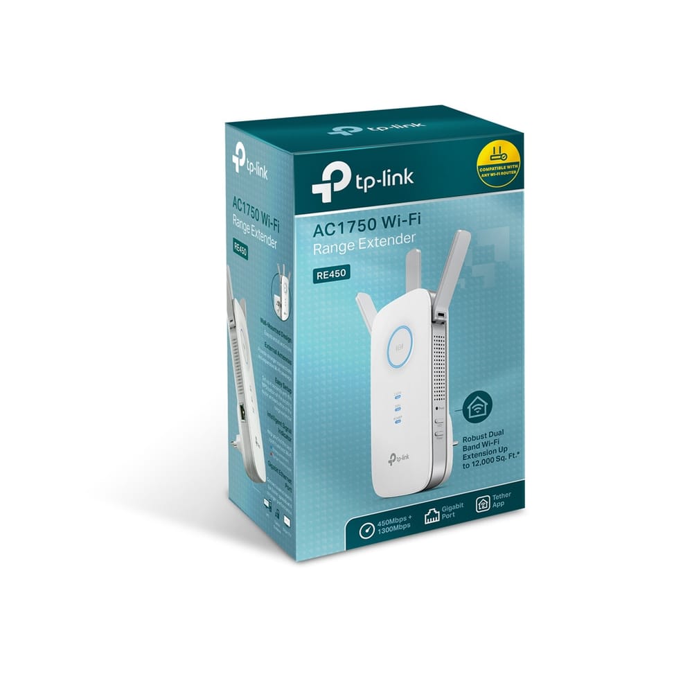 TP-Link RE450 Émetteur et récepteur réseau Blanc 10, 100, 1000 Mbit/s (RE450 (DE)) — image 4