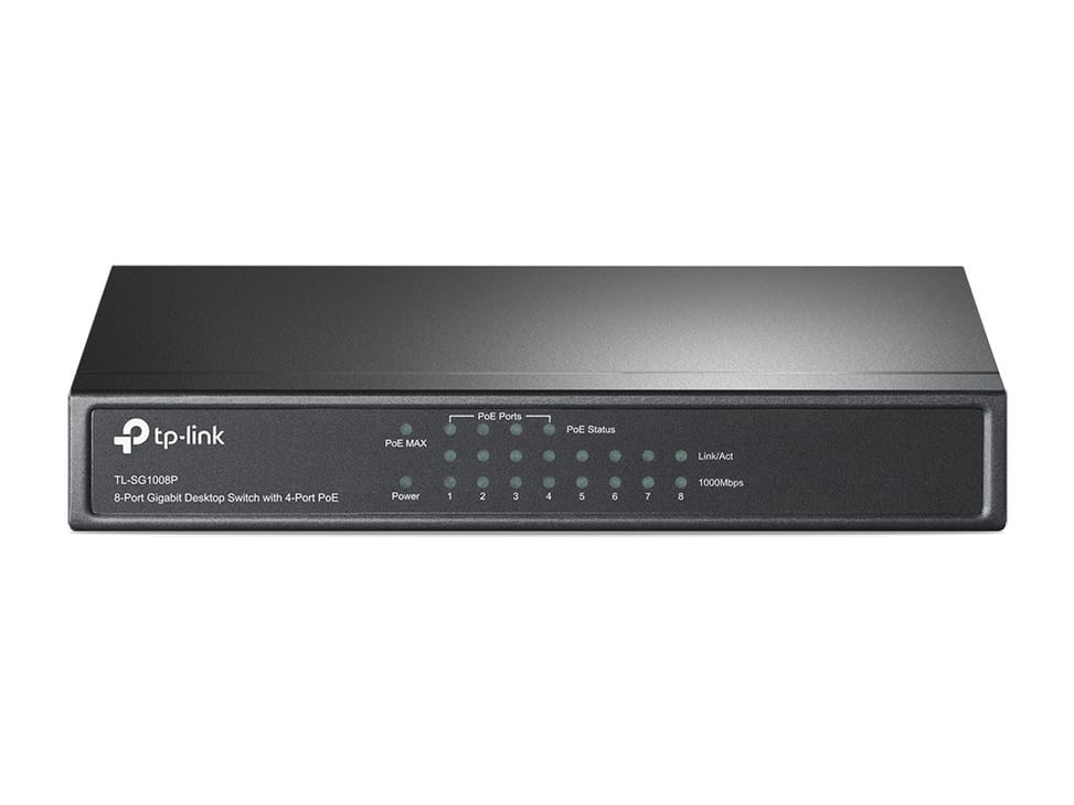 جهاز Switch TP-Link TL-SG1008P Gigabit Ethernet (10/100/1000) PoE رمادي — صورة 1