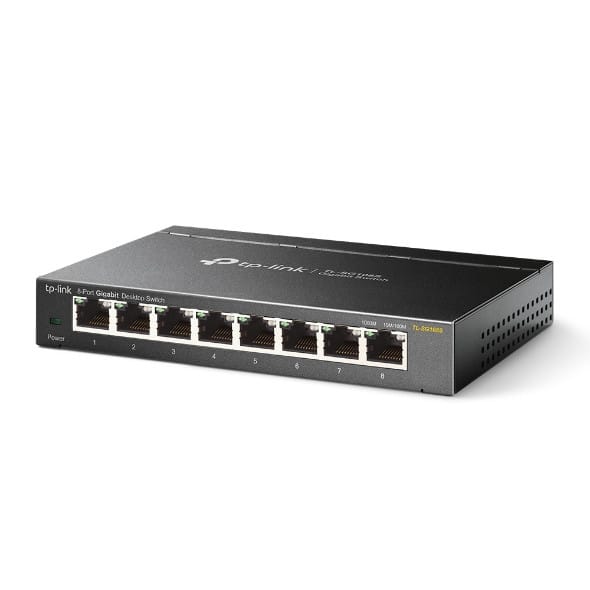 جهاز Switch غير مُدار TP-Link TL-SG108S Gigabit Ethernet (10/100/1000) أسود (TL-SG108S V1) — صورة 1