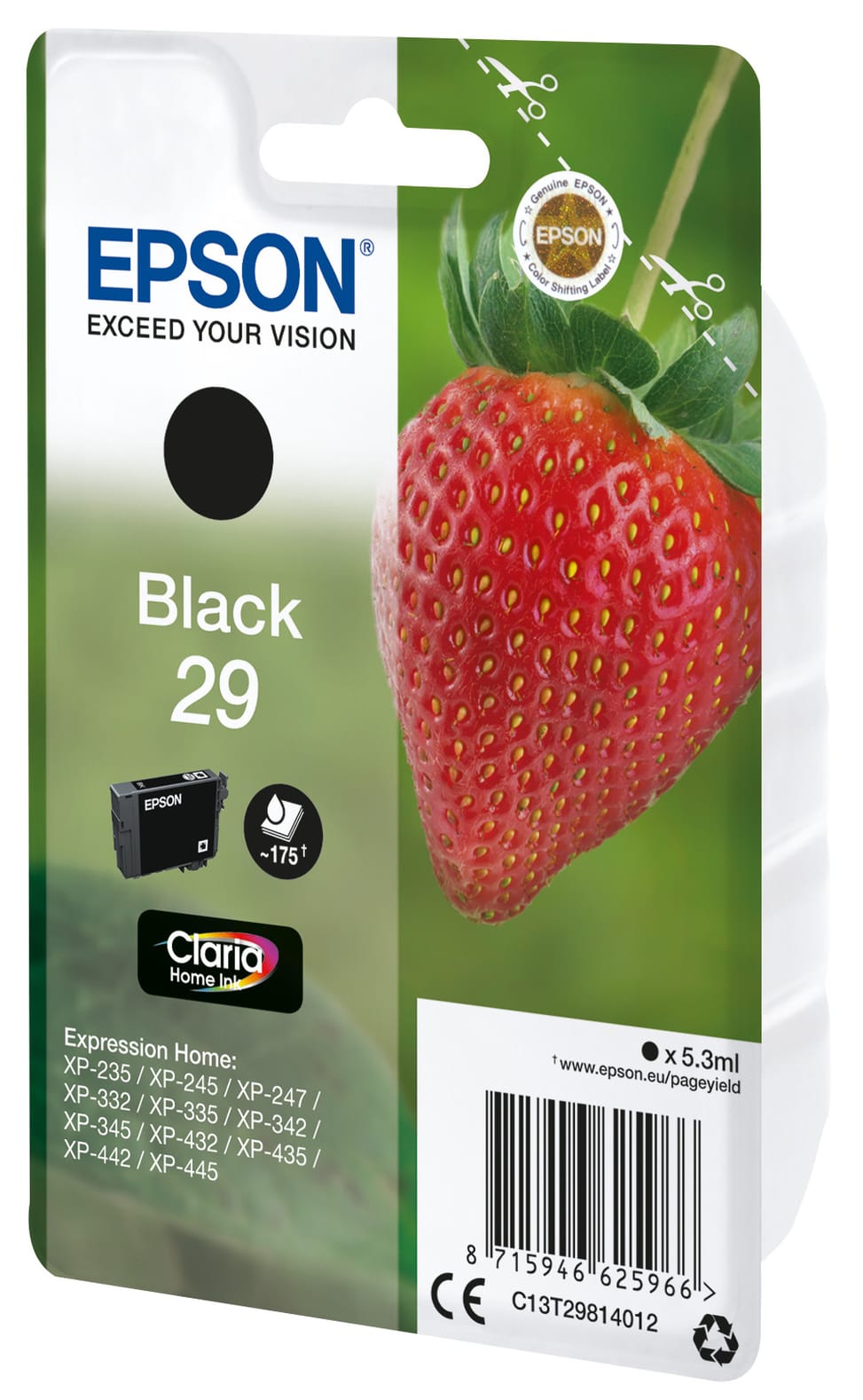 Epson Strawberry Cartouche "Fraise" 29 - Encre Claria Home N Cartouche "Fraise" 29 - Encre Claria Home N  (C13T29814012) — image 2
