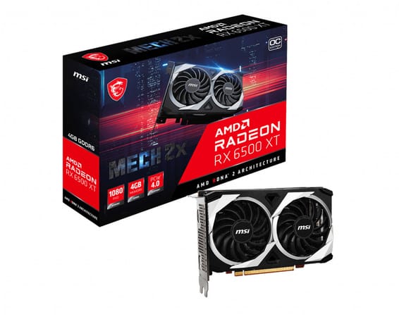 MSI RADEON RX 6500 XT MECH 2X 4G OC carte graphique AMD 4 Go GDDR6 (RADEON RX 6500 XT MECH 2X 4G OC)