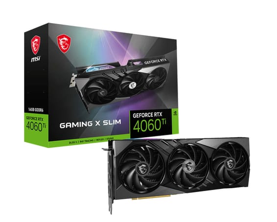MSI GEFORCE RTX 4060 Ti GAMING X SLIM 16G carte graphique NVIDIA 16 Go GDDR6 (GEFORCE RTX 4060 Ti GAMING X SLIM 16G)