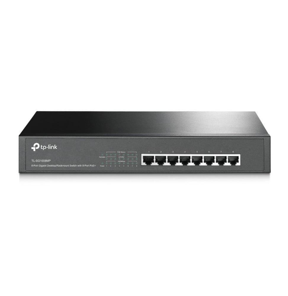TP-Link TL-SG1008MP Non-géré Gigabit Ethernet (10/100/1000) Connexion Ethernet, supportant l'alimentation via ce port (PoE) 1U
