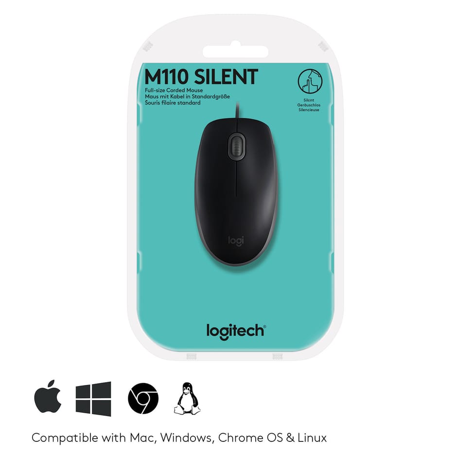 Logitech B110 Silent souris Ambidextre USB Type-A Optique 1000 DPI (910-005508) — image 7