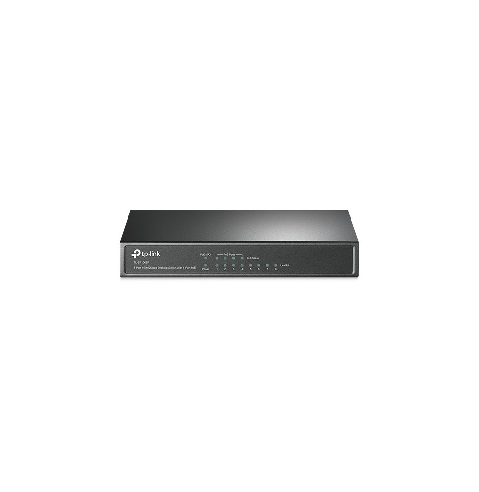 TP-Link TL-SF1008P Non-géré Fast Ethernet (10/100) Connexion Ethernet, supportant l'alimentation via ce port (PoE) Noir