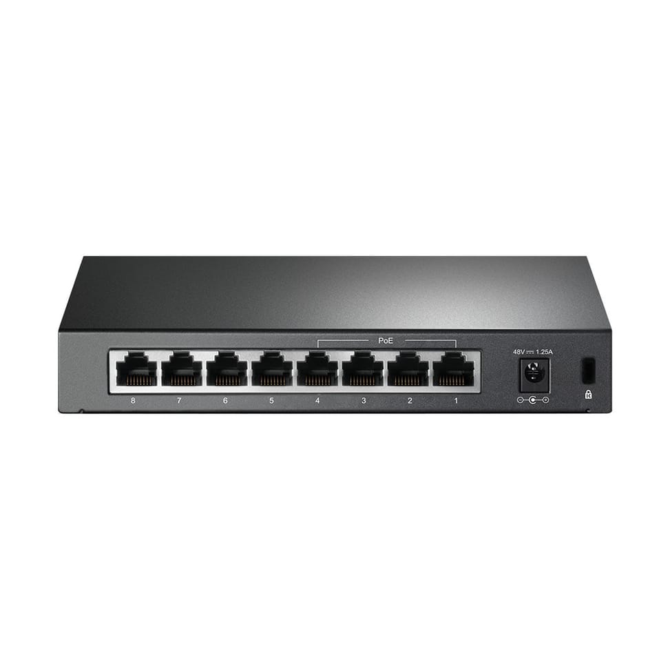 جهاز Switch غير مُدار TP-Link TL-SF1008P Fast Ethernet (10/100) بدعم PoE أسود — صورة 4