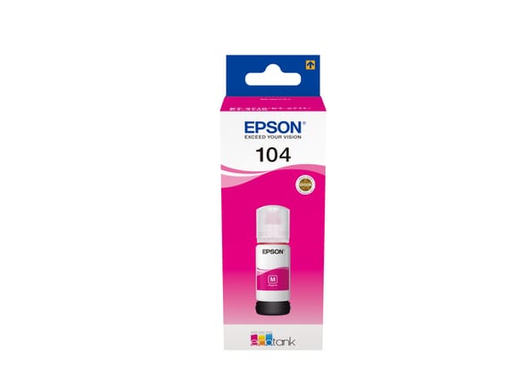 Epson 104 EcoTank Magenta ink bottle 104 EcoTank Magenta ink bottle (C13T00P340)