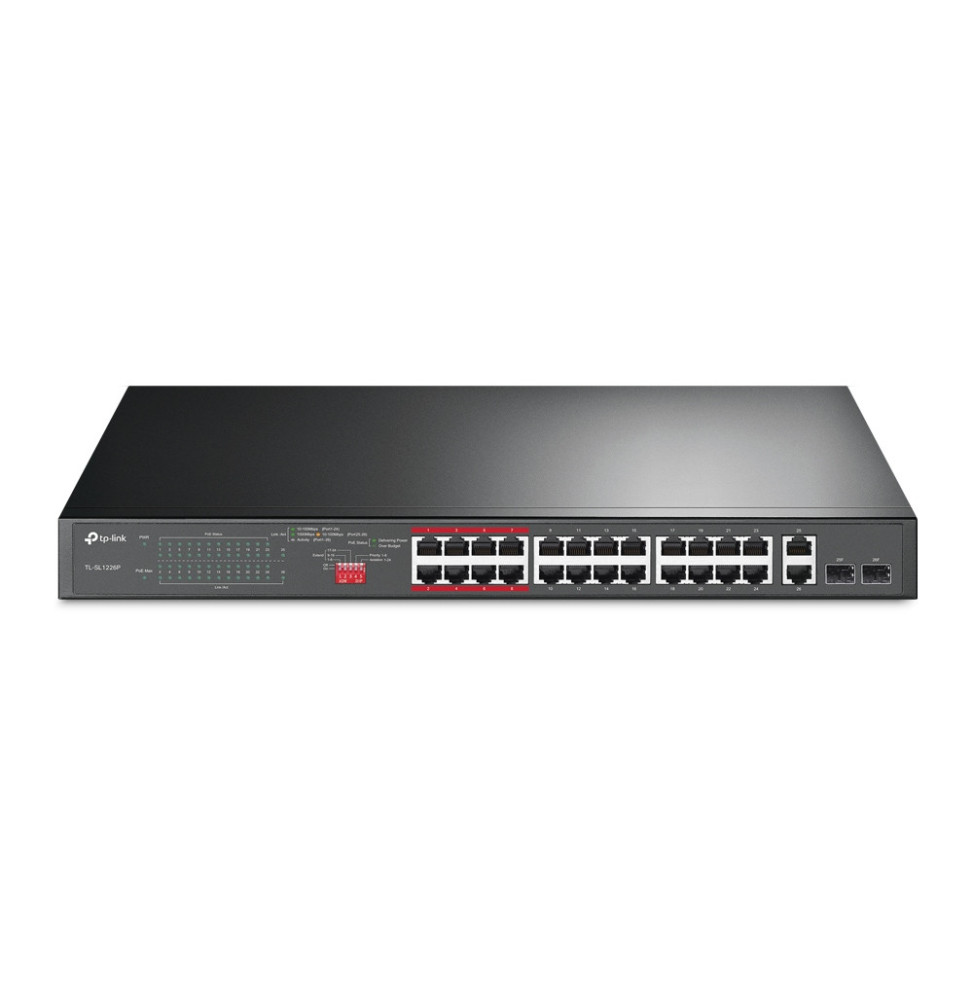 TP-Link TL-SL1226P Non-géré Fast Ethernet (10/100) Connexion Ethernet, supportant l'alimentation via ce port (PoE) 1U