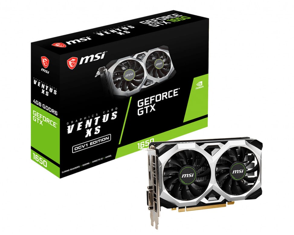 MSI GTX 1650 D6 VENTUS XS OCV1 carte graphique NVIDIA GeForce GTX 1650 4 Go GDDR6 (GTX 1650 D6 VENTUS XS OCV1) — image 1