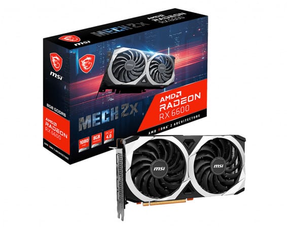 MSI RX 6600 MECH 2X 8G carte graphique AMD Radeon RX 6600 8 Go GDDR6 (RX 6600 MECH 2X 8G)
