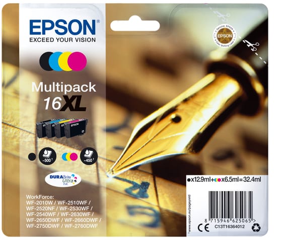 Epson Pen and crossword Multipack "Stylo à plume" 16XL - Encre DURABrite Ultra N,C,M,J (C13T16364012)