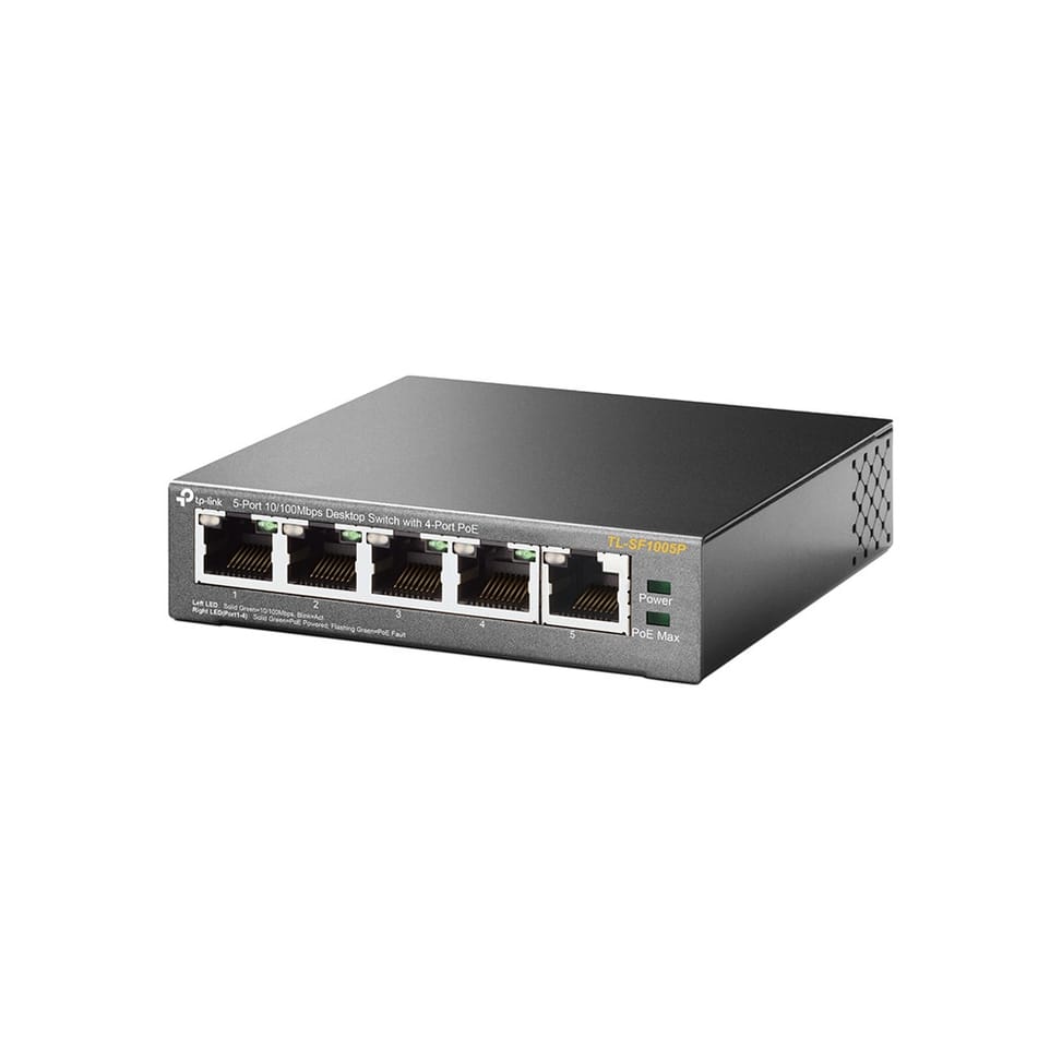 جهاز Switch غير مُدار TP-Link TL-SF1005P Fast Ethernet (10/100) بدعم الطاقة عبر Ethernet (PoE) أسود — صورة 3
