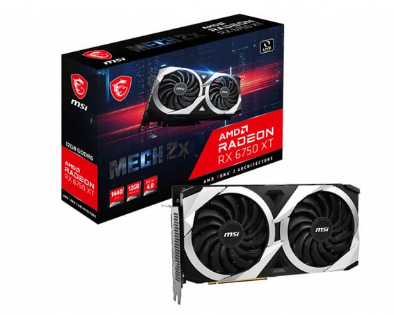MSI RADEON RX 6750 XT MECH 2X 12G carte graphique AMD 12 Go GDDR6 (RADEON RX 6750 XT MECH 2X 12G)