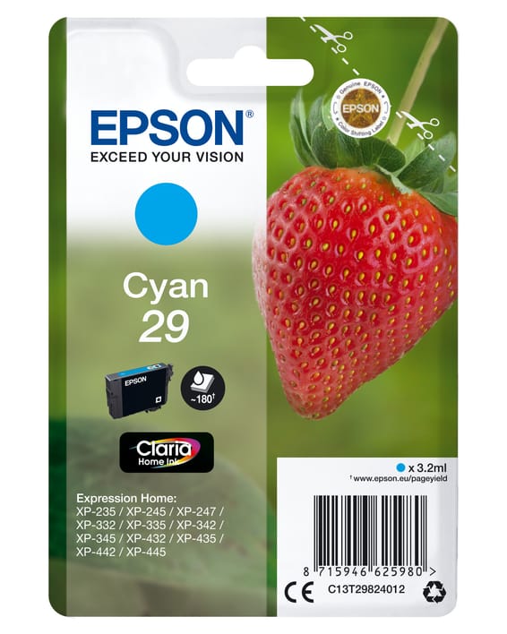 Epson Strawberry Cartouche "Fraise" 29 - Encre Claria Home C Cartouche "Fraise" 29 - Encre Claria Home C  (C13T29824012)