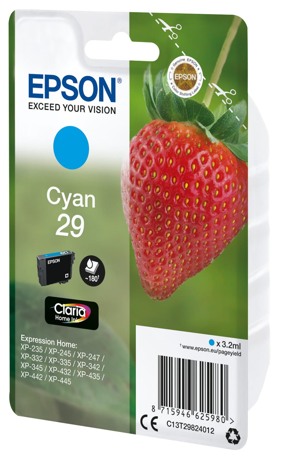 Epson Strawberry Cartouche "Fraise" 29 - Encre Claria Home C Cartouche "Fraise" 29 - Encre Claria Home C (C13T29824012) — image 2