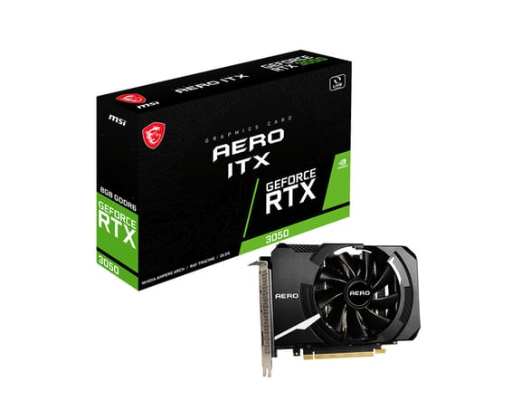 MSI GEFORCE RTX 3050 AERO ITX 8G carte graphique NVIDIA 8 Go GDDR6 (GEFORCE RTX 3050 AERO ITX 8G)