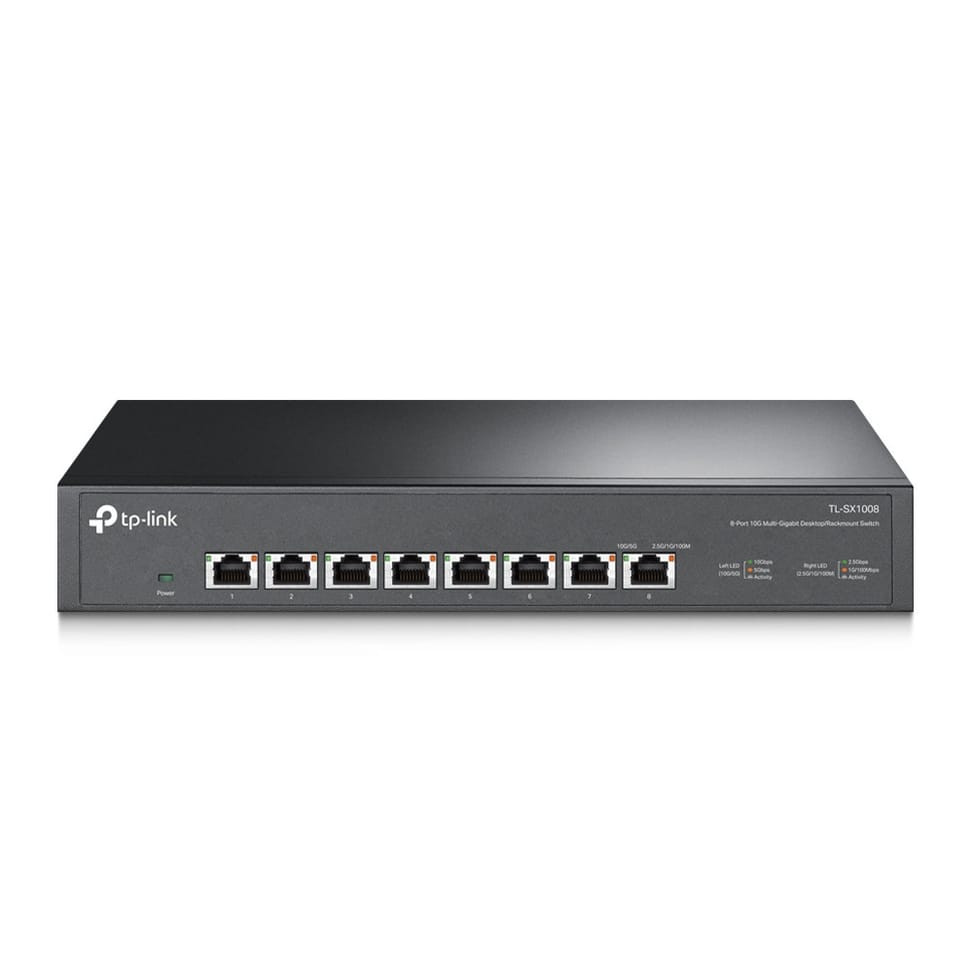 جهاز Switch شبكي غير مُدار TP-Link TL-SX1008 بسرعة 10G Ethernet (100/1000/10000) 1U أسود (TL-SX1008) — صورة 1