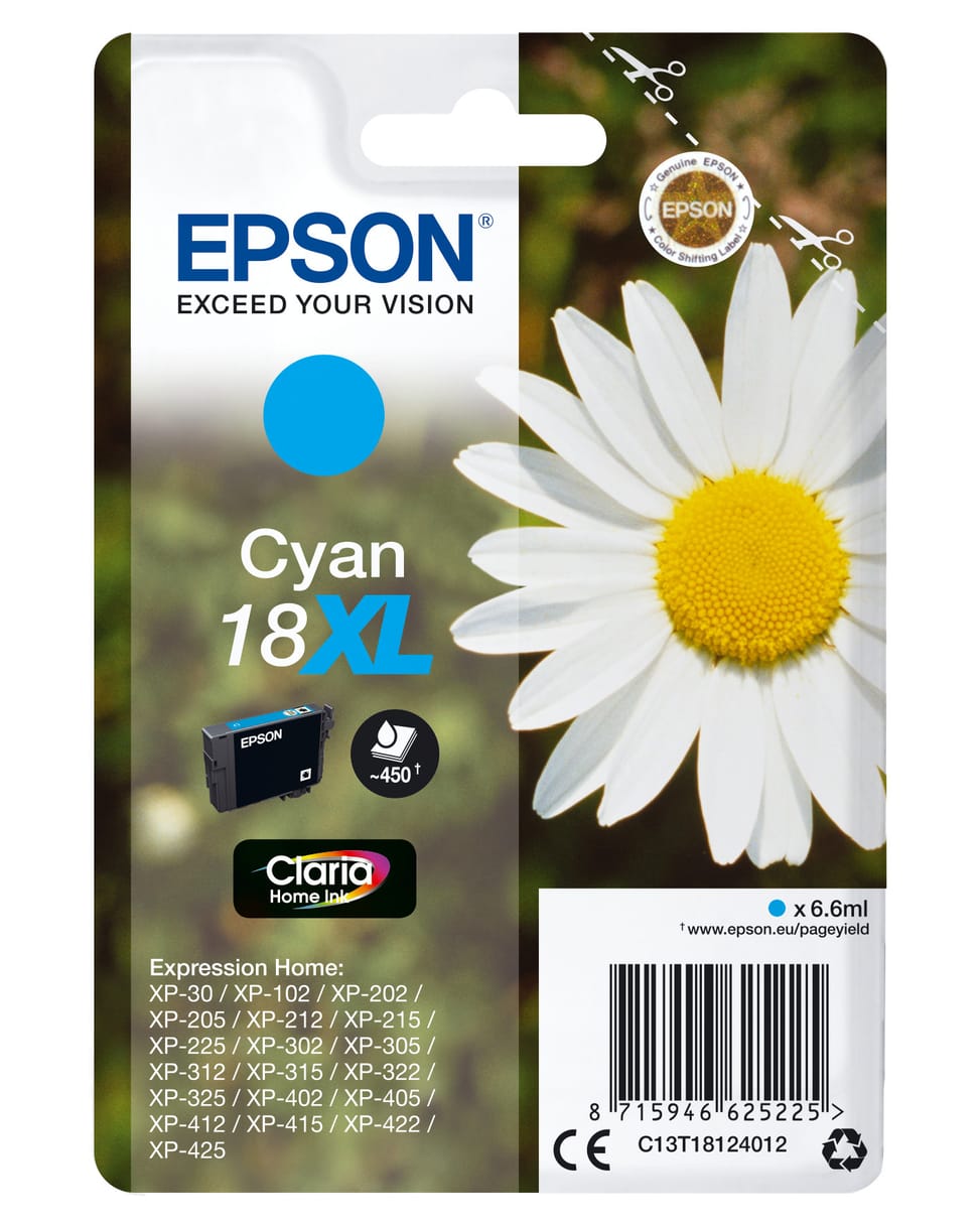 Epson Daisy Cartouche "Pâquerette" 18XL - Encre Claria Home C (C13T18124012) — image 1