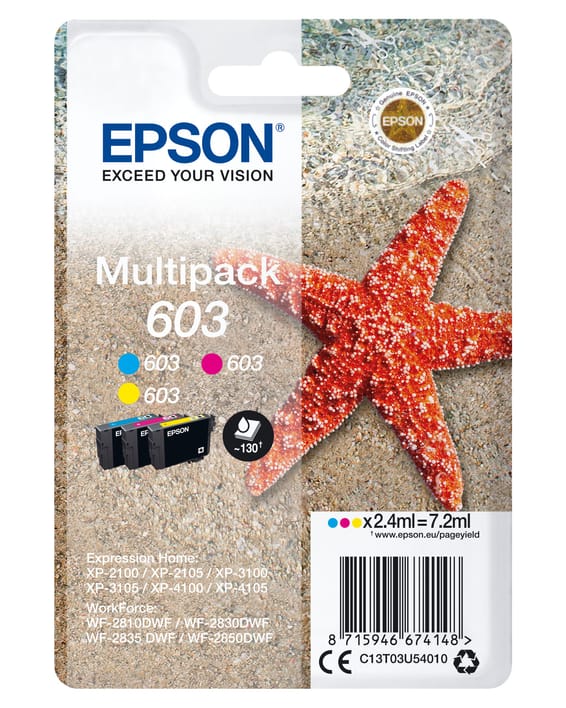 Epson Multipack 3-colours 603 Ink Multipack 3-colours 603 Ink (C13T03U54010)