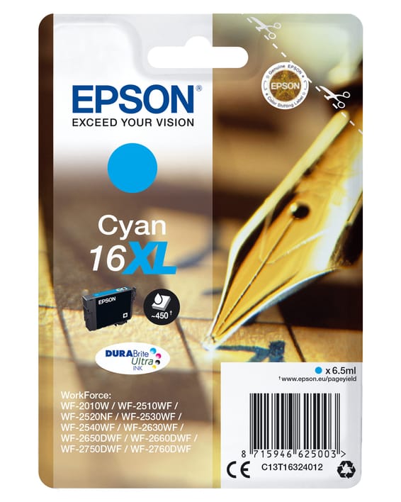 Epson Pen and crossword Cartouche "Stylo à plume" 16XL - Encre DURABrite Ultra C (C13T16324012)