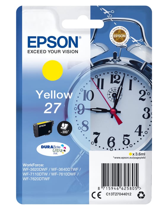 Epson Alarm clock Cartouche "Réveil" 27 - Encre DURABrite Ultra J (C13T27044012)