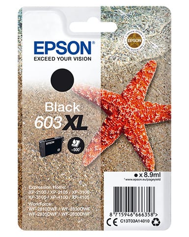 Epson Singlepack Black 603XL Ink Singlepack Black 603XL Ink (C13T03A14010)