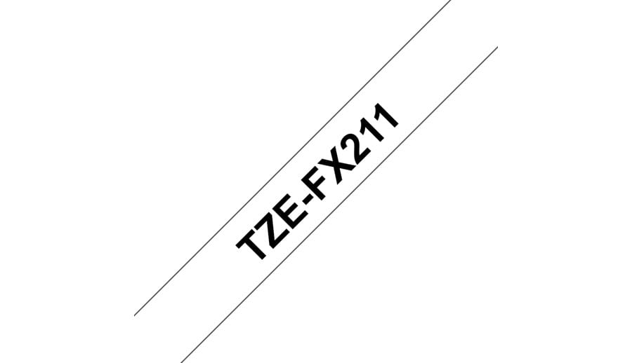 Brother TZe-FX211 ruban d'étiquette Noir sur blanc Ruban flexible laminé de 6 mm de large, noir sur blanc, 8 m (TZEFX211) — image 2
