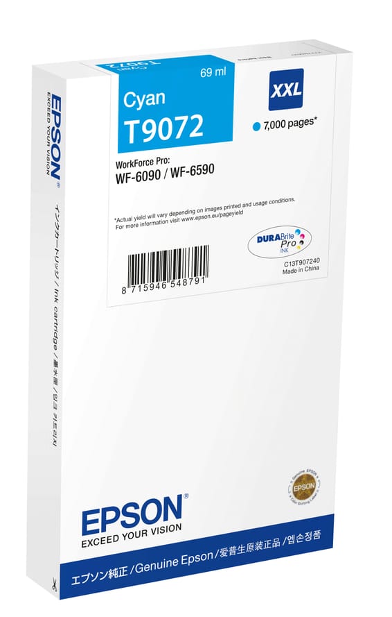 Epson WF-6xxx Ink Cartridge Cyan XXL WF-6xxx Ink Cartridge Cyan XXL (C13T907240)