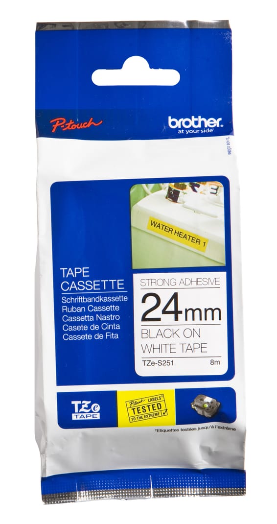 Brother TZeS251 ruban d'étiquette Noir sur blanc TZ (TZES251)