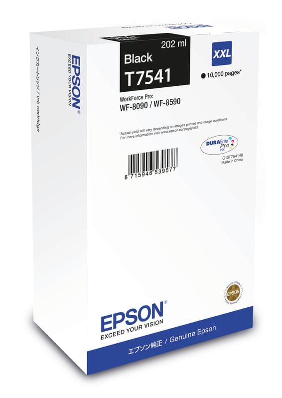 Epson Encre noire XXL WF-8090DW / 8590DWF (10 000 p) Encre noire XXL WF-8090DW / 8590DWF (10 000 p) (C13T754140)