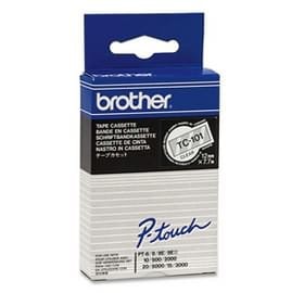 Brother Ruban pour étiqueteuse 12mm Ruban laminé de 12 mm, noir sur transparent (TC-101) — image 1