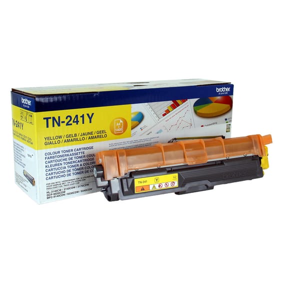 Brother TN-241Y Cartouche de toner 1 pièce(s) Original Jaune Cartouche de toner, 1400 pages, Jaune (TN-241Y)
