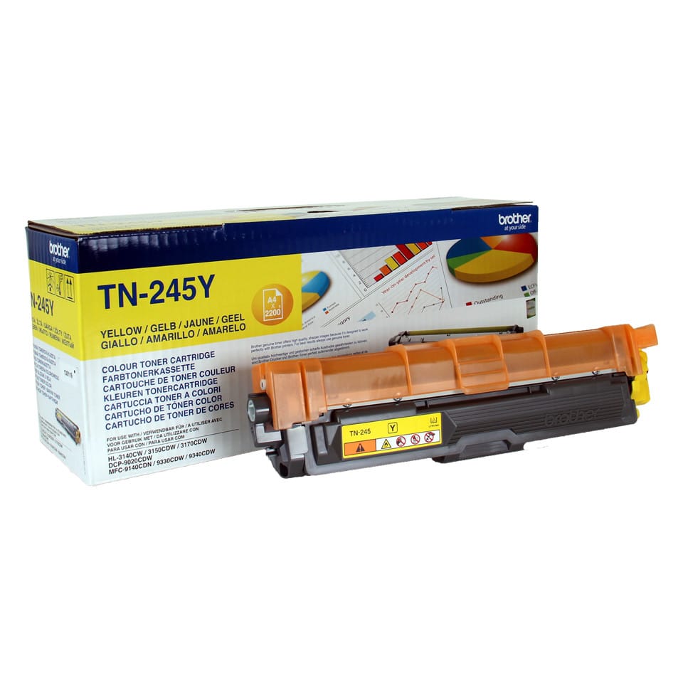 Brother TN-245Y Cartouche de toner 1 pièce(s) Original Jaune Cartouche de toner, 2200 pages, Jaune (TN-245Y) — image 1
