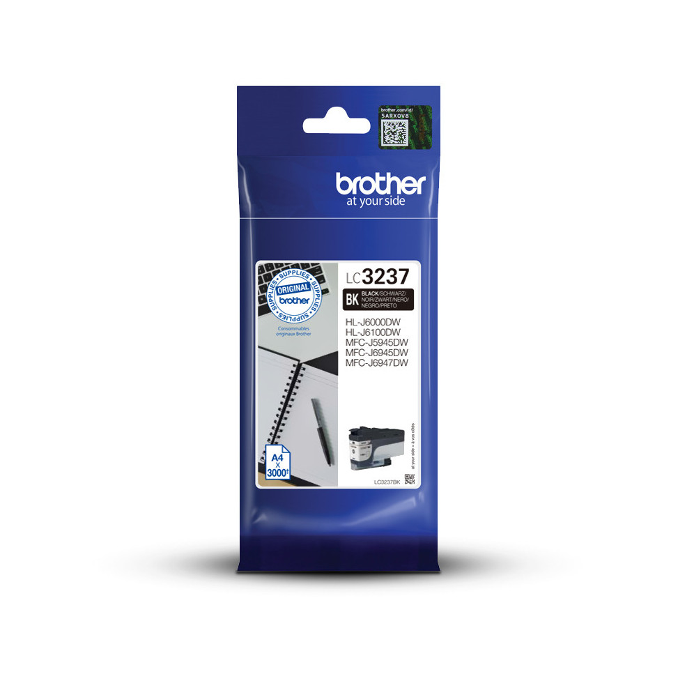 Brother LC-3237BK cartouche d'encre 1 pièce(s) Original Rendement standard Noir (LC-3237BK)