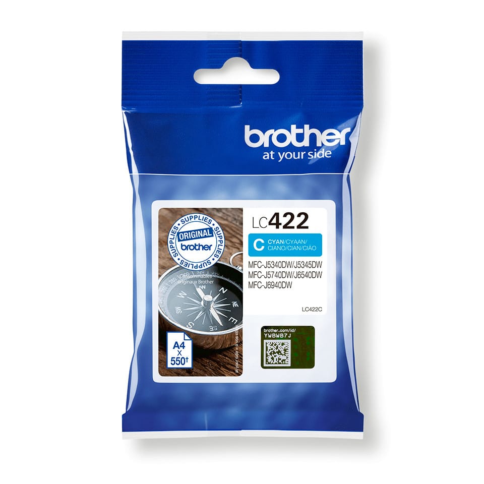 Brother LC-422C cartouche d'encre 1 pièce(s) Original Cyan (LC-422C) — image 1