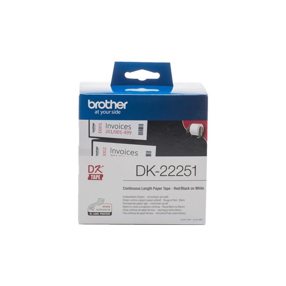 Brother DK-22251 ruban d'étiquette Noir et rouge sur blanc (DK-22251)
