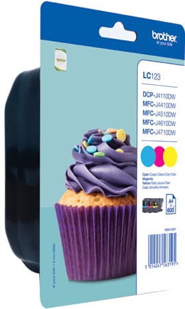 Brother LC-123 cartouche d'encre 3 pièce(s) Original Cyan, Magenta, Jaune (LC-123RBWBPDR)
