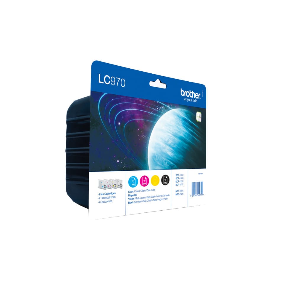 Brother LC-970 Value Pack cartouche d'encre Original Noir, Cyan, Magenta, Jaune (LC-970VALBPDR) — image 2