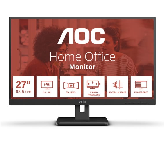 AOC 27E3UM écran plat de PC 68,6 cm (27") 1920 x 1080 pixels Full HD Noir (27E3UM/BK)