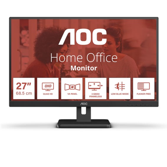 AOC E3 Q27E3UAM écran plat de PC 68,6 cm (27") 2560 x 1440 pixels Quad HD Noir (Q27E3UAM)