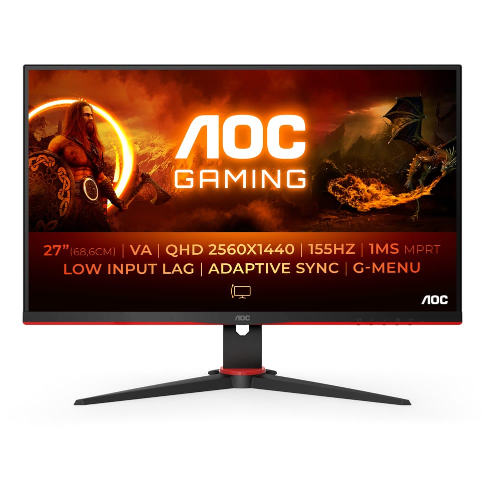 AOC G2 Q27G2E/BK écran plat de PC 68,6 cm (27") 2560 x 1440 pixels Quad HD Noir, Rouge (Q27G2E/BK) — image 1