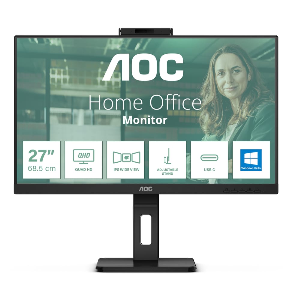 AOC Q27P3QW écran plat de PC 68,6 cm (27") 2560 x 1440 pixels Quad HD Noir (Q27P3QW) — image 1