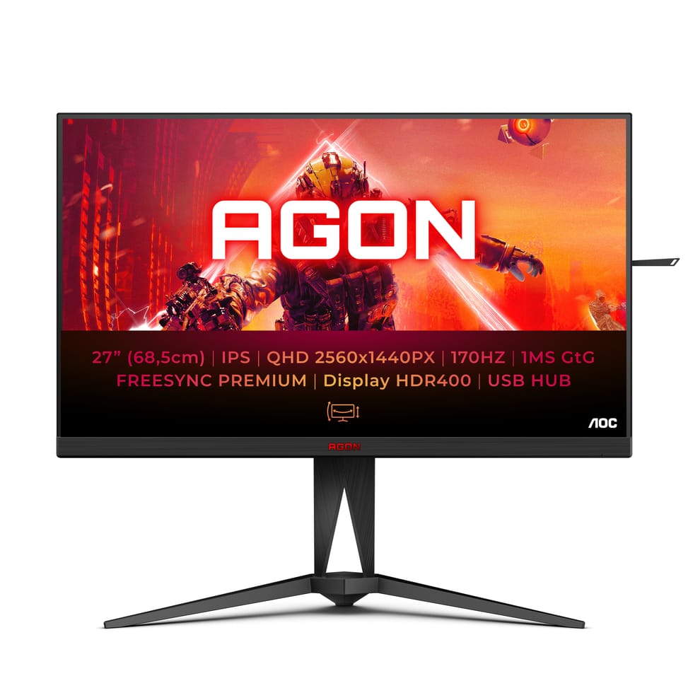 AOC AG275QX/EU écran plat de PC 68,6 cm (27") 2560 x 1440 pixels Quad HD Noir, Rouge (AG275QX/EU) — image 1