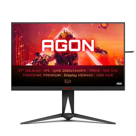AOC AG275QX/EU écran plat de PC 68,6 cm (27") 2560 x 1440 pixels Quad HD Noir, Rouge (AG275QX/EU)