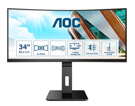 AOC P2 CU34P2A LED display 86,4 cm (34") 3440 x 1440 pixels Quad HD Noir (CU34P2A)