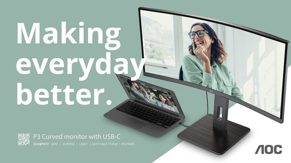 AOC CU34P3CV écran plat de PC 86,4 cm (34") 3440 x 1440 pixels UltraWide Quad HD LED Noir (CU34P3CV) — image 14