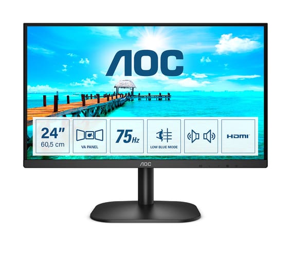 AOC B2 24B2XDAM LED display 60,5 cm (23.8") 1920 x 1080 pixels Full HD Noir (24B2XDAM)