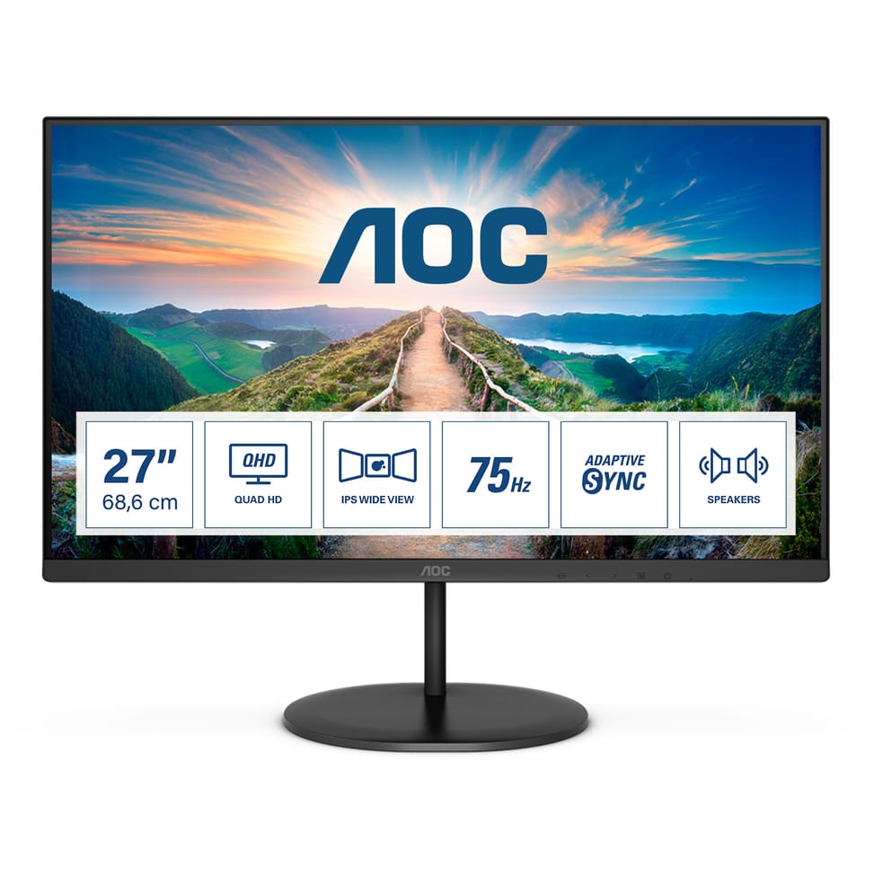 AOC V4 Q27V4EA LED display 68,6 cm (27") 2560 x 1440 pixels 2K Ultra HD Noir (Q27V4EA) — image 1